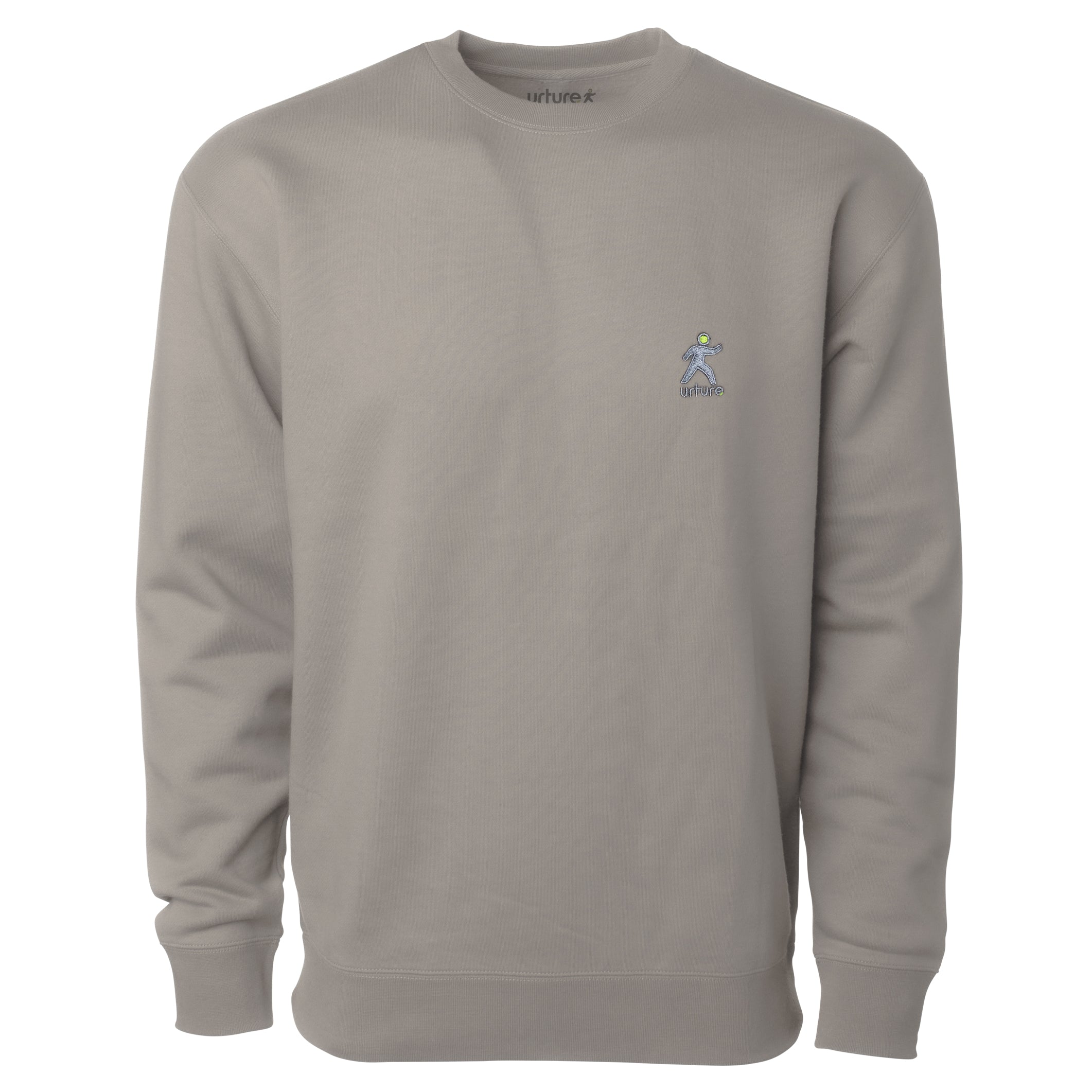 Urture Embroidered Cement Crew Neck Sweatshirt