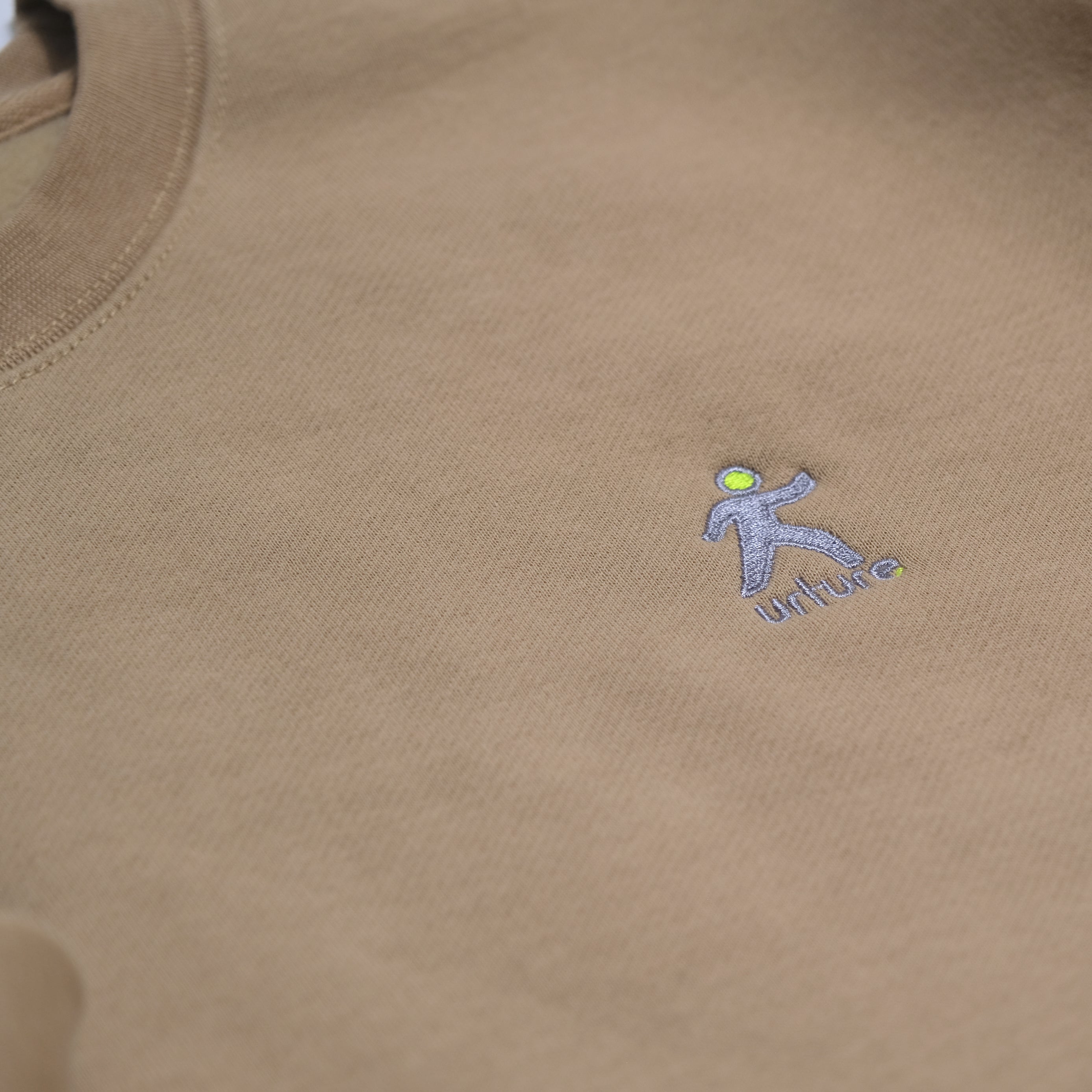 Embroidered Sandstone Crew Neck Sweatshirt