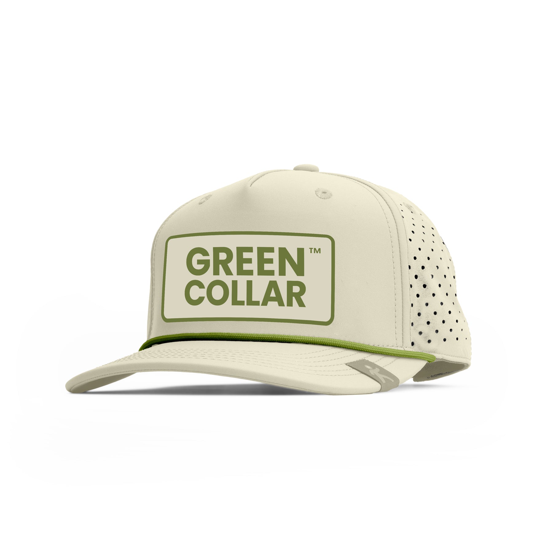Hat, Green Collar, 5 Panel Performance w/rope