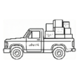 Illustration of a truck with boxes on a white background